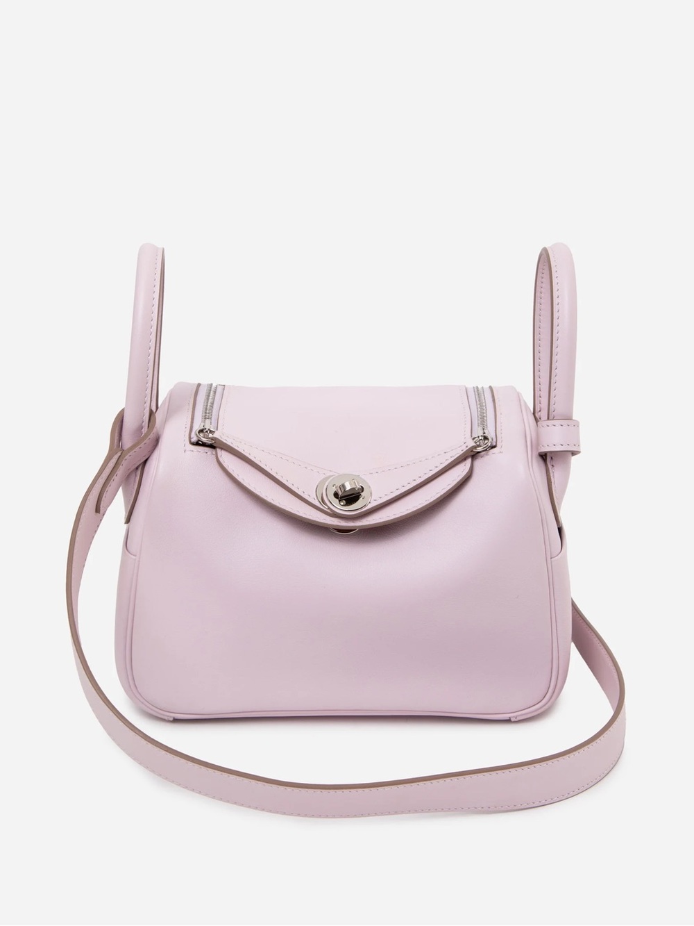 Hermes 2022 Swift Verso Mini Lindy 20 Mauve Pale/Gold